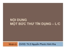 Nội dung một bức thư tín dụng - L/ C