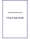 Tiểu luận luật kinh doanh: Công ty hợp danh