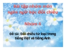 Bài tập nhóm môn Ngôn ngữ học đối chiếu: Đối chiếu từ loại trong tiếng Việt và tiếng Anh