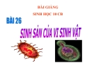 Bài giảng Sinh học 10 bài 26: Sinh sản của vi sinh vật