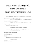 Giáo án bài 20: Chất dẫn điện và chất cách điện – Dòng điện trong kim loại - Lý 7 - GV. N.N.Châu