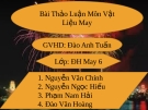 Thảo luận: Vật liệu may