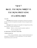 Giáo án bài 22: Tác dụng nhiệt và tác dụng phát sáng của dòng điện - Vật lý 7 - GV.B.T.Xuân