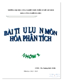 Tiểu luận: Phương pháp giải các bài toán về chuẩn độ tạo phức