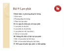 Kinh tế vĩ mô (ĐH Ngoại thương) - Bài 9 Lạm phát