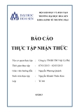 Báo cáo thực tập nhận thức: Công ty TNHH TM Việt Cà Phê