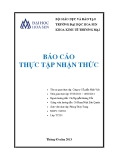 Báo cáo thực tập nhận nhận thức: Công ty Cổ phần Nhật Việt