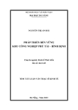 Tóm tắt luận văn thạc sĩ: Phát triển bền vững khu công nghiệp Phú Tài - Bình Định