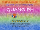 Báo cáo: Quang phổ raman