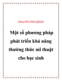 Sáng kiến kinh nghiệm: Một số phương pháp phát triển khả năng thường thức mĩ thuật cho học sinh