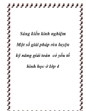 Sáng kiến kinh nghiệm: Một số giải pháp rèn luyện kỹ năng giải toán có yếu tố hình học ở lớp 4