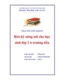 Sáng kiến kinh nghiệm: Rèn kỹ năng nói cho học sinh lớp 2 ở trường tiểu học