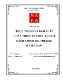 Tiểu luận: Thực trạng và giải pháp hoàn thiện tổ chức bộ máy hành chính địa phương ở Việt Nam