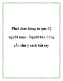 Phải chào hàng từ góc độ người mua - Người bán hàng cần chú ý cách bắt tay