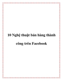 10 nghệ thuật bán hàng thành công trên fac