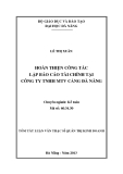 Tóm tắt luận văn thạc sĩ: Hoàn thiện công tác lập báo cáo tài chính tại Công ty TNHH MTV Cảng Đà Nẵng