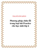 SKKN:  PP chữa lỗi trong loại bài Practice cho HS lớp 6