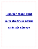 Giao tiếp thông minh và tự chủ trước những nhận xét tiêu cực