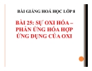 Bài giảng Sự oxi hóa, Phản ứng hóa hợp, Ứng dụng của oxi - Hóa 8 - GV.N Nam