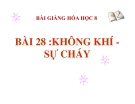 Bài giảng Không khí - Sự cháy - Hóa 8 - GV.N Nam