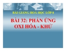 Bài giảng Phản ứng oxi hóa - khử - Hóa 8 - GV.N Nam