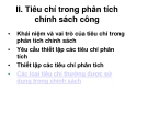 Bài giảng Tiêu chí trong phân tích chính sách công