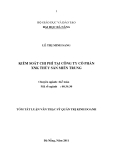 Tóm tắt luận văn thạc sĩ: Kiểm soát chi phí tại công ty cổ phần xuất nhập khẩu thủy sản miền Trung