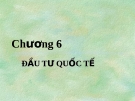 Bài giảng Nhập môn quan hệ quốc tế - Chương 6: Đầu tư quốc tế