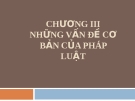 Bài giảng Nhà nước và pháp luật đại cương - Chương 3: Những vấn đề cơ bản về pháp luật (Lương Thanh Bình)