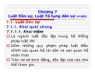 Bài giảng Pháp luật đại cương - Chương 7 Luật Dân sự, Luật Tố tụng dân sự