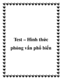 Test – Hình thức phỏng vấn phổ biến