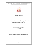 Luận văn Thạc sĩ quản trị kinh doanh: Hoàn thiện công tác quản trị nhân lực tại Viễn Thông Bắc Giang