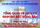 Chuyên đề: Tổng quan về dịch vụ định giá bất động sản