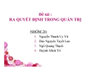 Tiểu luận: Ra quyết định trong quản trị