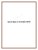 Quyết định số 1615/QĐ-UBND 2013