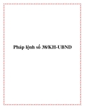 Pháp lệnh số 38/KH-UBND 2013