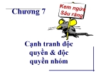 Bài giảng Kinh tế vi mô (ThS. Trần Nguyễn Minh Ái ) - Chương 7: Cạnh tranh độc quyền và độc quyền nhóm