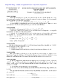 Đề thi tuyển sinh THPT chuyên môn Vật lý năm 2008 - Sở GD&ĐT Phú Yên