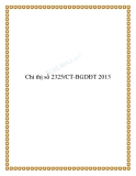 Chỉ thị số 2325/CT-BGDĐT 2013