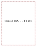 Chỉ thị số 10/CT-TTg 2013