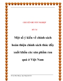 Đề tài: Một số ý kiến về chính sách hoàn thiện chính sách thúc đẩy xuất khẩu các sản phẩm rau quả ở Việt Nam