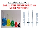 Bài giảng Hóa học 11 bài 11: Axit photphoric và muối photphat