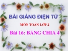 Bài giảng Bảng chia 4 - Toán 2 - GV.Lê Văn Hải