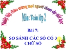 Bài giảng So sánh các số có 3 chữ số - Toán 2 - GV.Lê Văn Hải