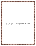 Quyết định số 271/QĐ-UBND 2013