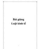 Bài giảng Cơ bản về luật kinh tế