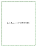 Quyết định số 1291/QĐ-UBND 2013