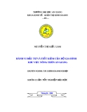 Luận văn tốt nghiệp: Hành vi đầu tư và tiết kiệm của hộ gia đình khu vực nông thôn An Giang