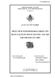 Luận văn: Phân tích tình hình hoạt động tín dụng tại ngân hàng Sài Gòn - Hà Nội chi nhánh Cần Thơ