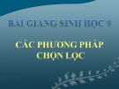 Bài giảng Sinh học 9 bài 36: Các phương pháp chọn lọc